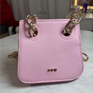 Chic Pink Mini Bag with Gold Chain by JW PEI